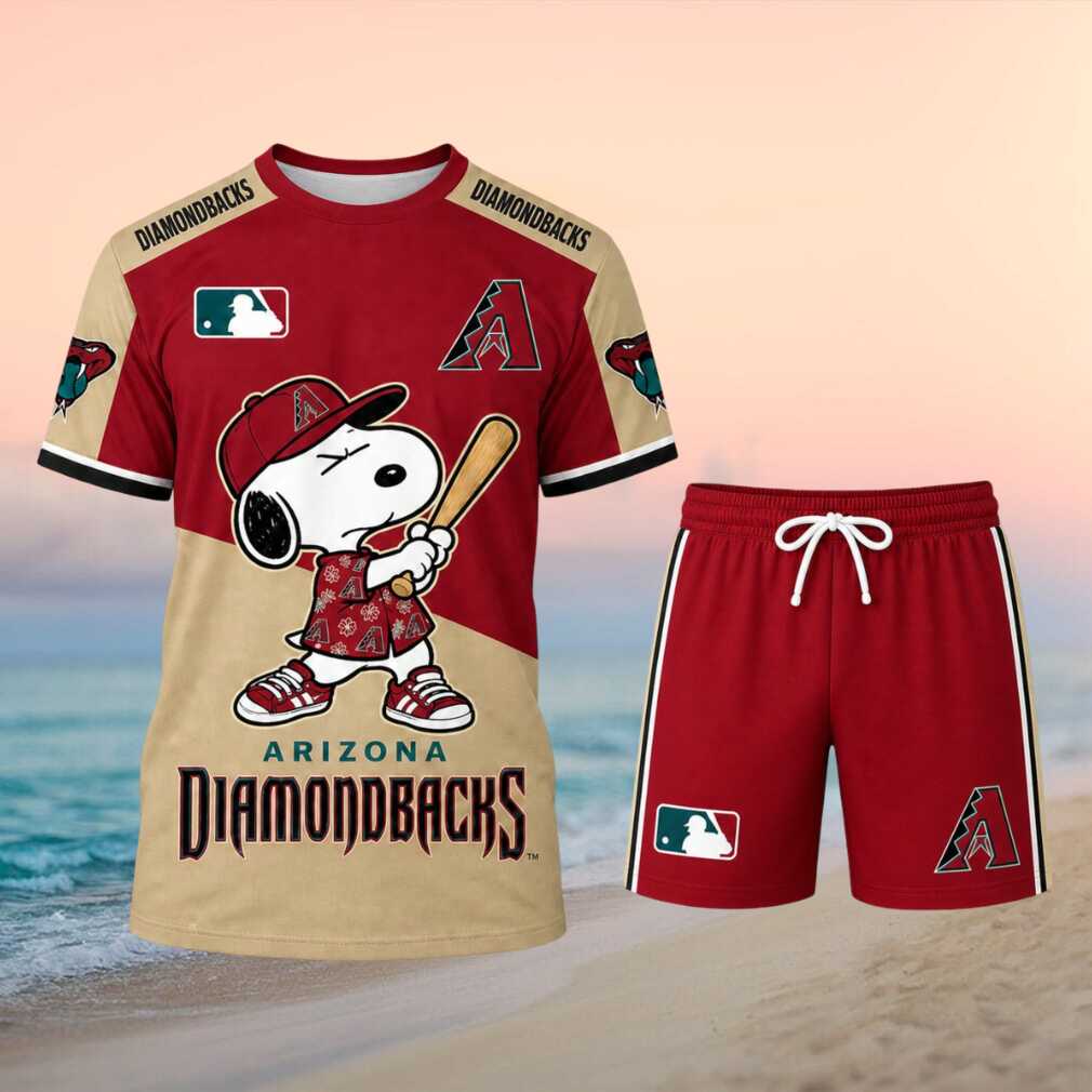 Arizona Diamondbacks Snoopy Baseball Cartoon Character Shirt