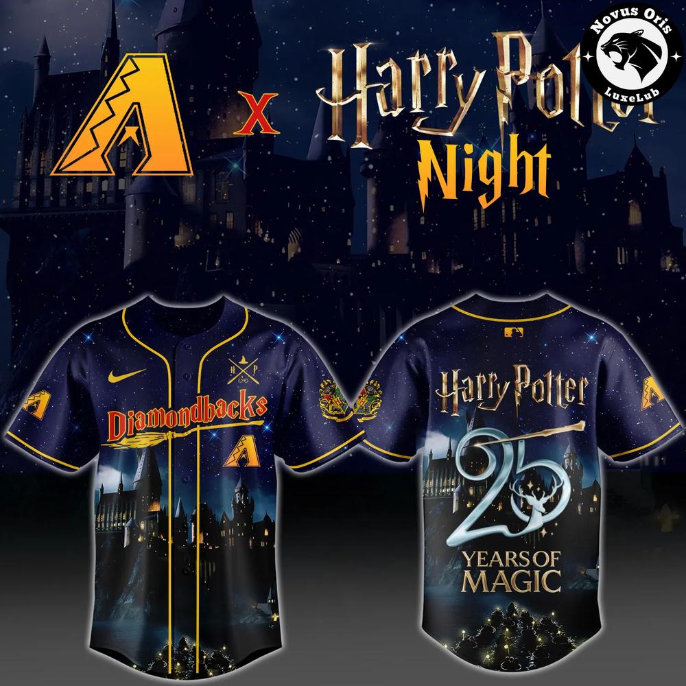 Arizona Diamondbacks x Harry Potter – 25 Years of Magic Baseball Jersey - NovusOris Best Merch For Fans