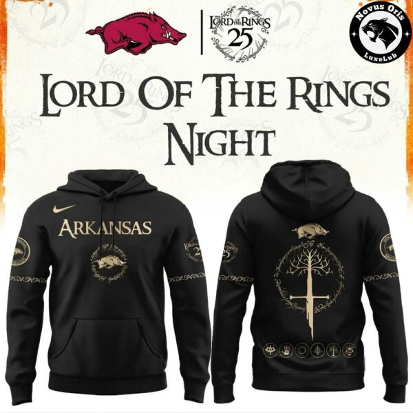 Arkansas Razorbacks Lord Of The Rings 25th Anniversary Limited Edition Hoodie
