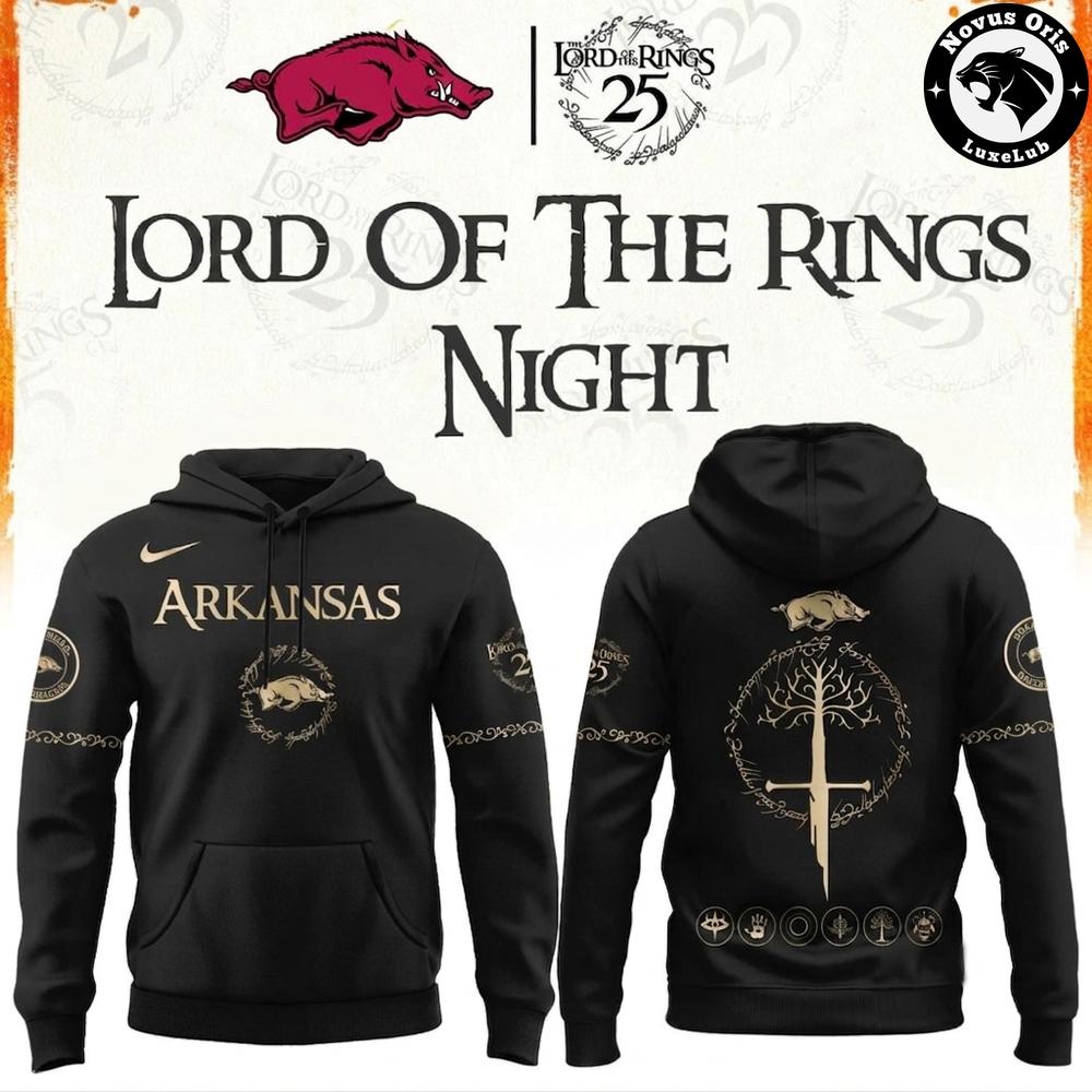 Arkansas Razorbacks Lord Of The Rings 25th Anniversary Limited Edition Hoodie