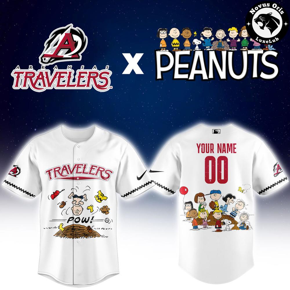 Arkansas Travelers x Peanuts Night Limited Edition Baseball Jersey