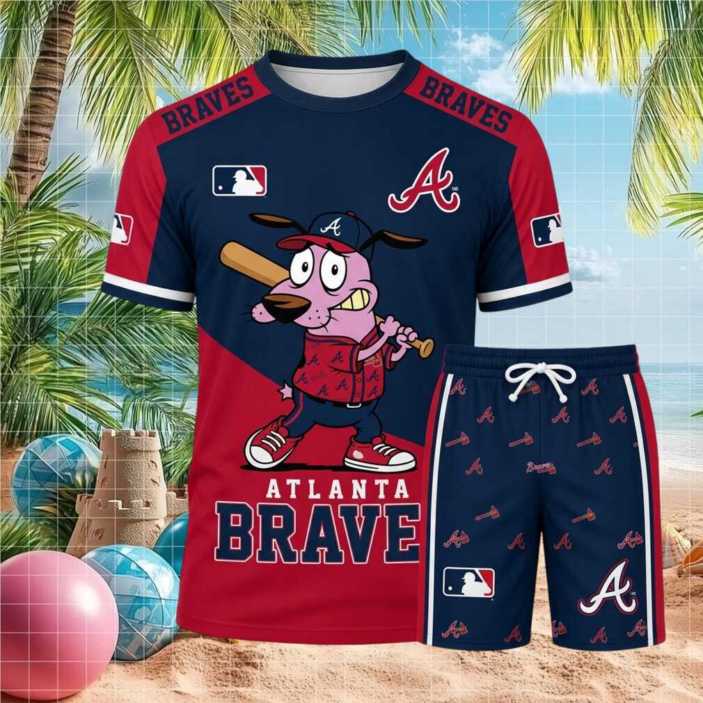 Atlanta Braves Courage The Cowardly Dog Baseball Shirt