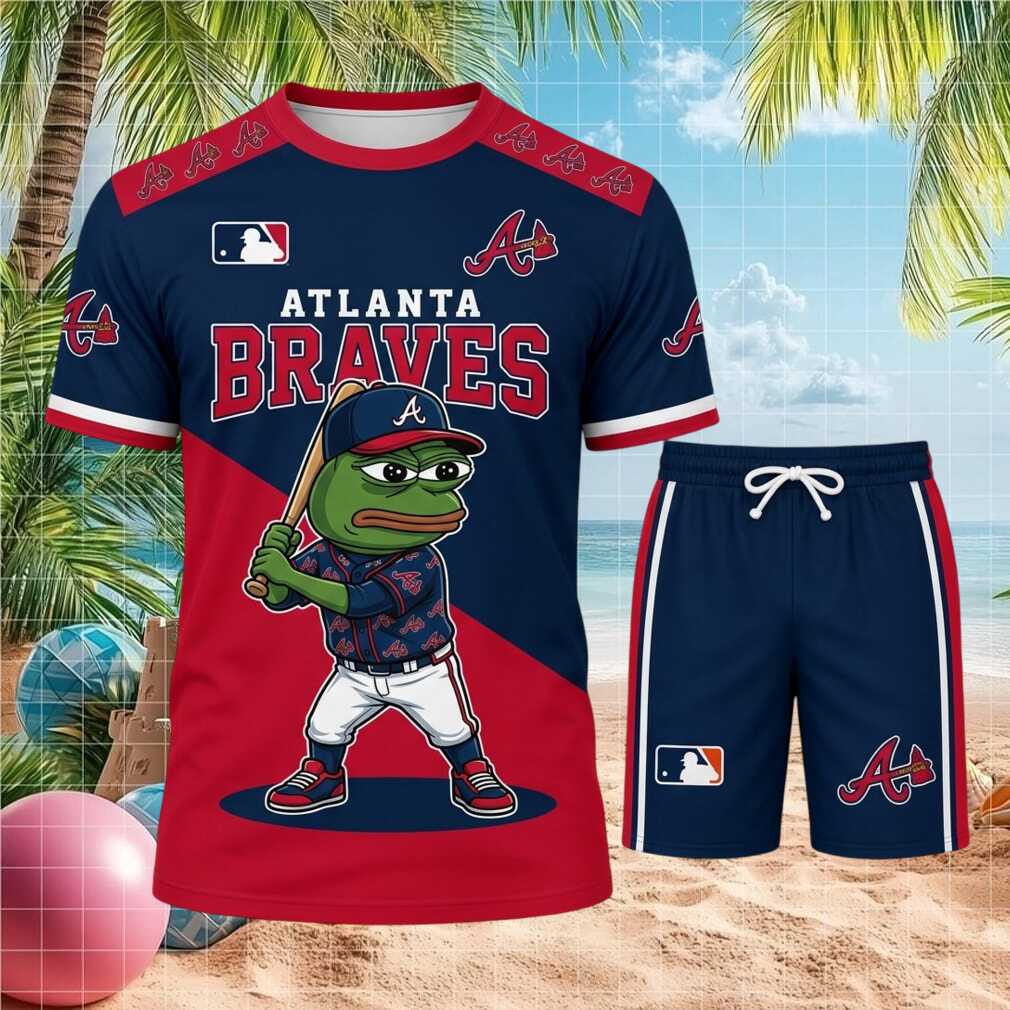 Atlanta Braves Pepe Frog Baseball Cartoon Shirt