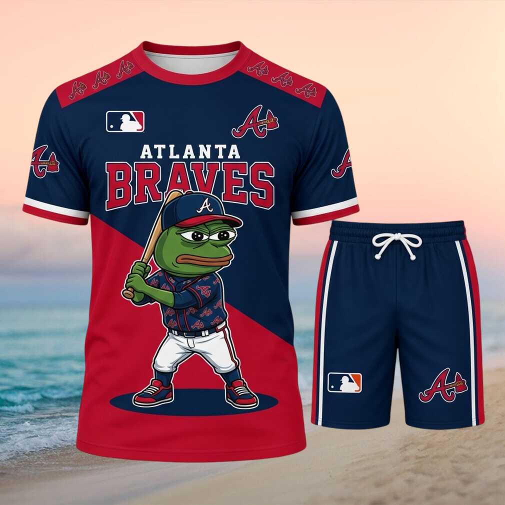 Atlanta Braves Pepe Frog Baseball Cartoon Shirt