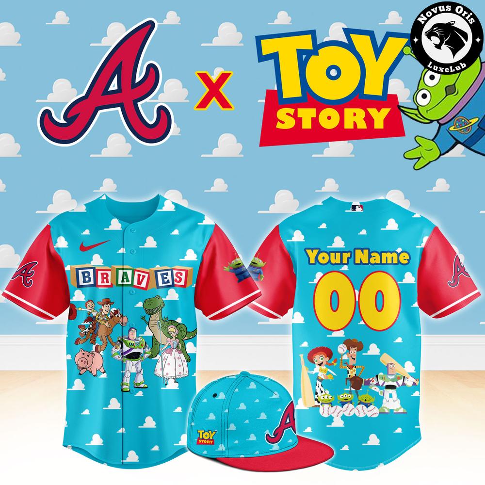 Atlanta Braves x Toy Story Night Woody Buzz Lightyear Custom Baseball Jersey