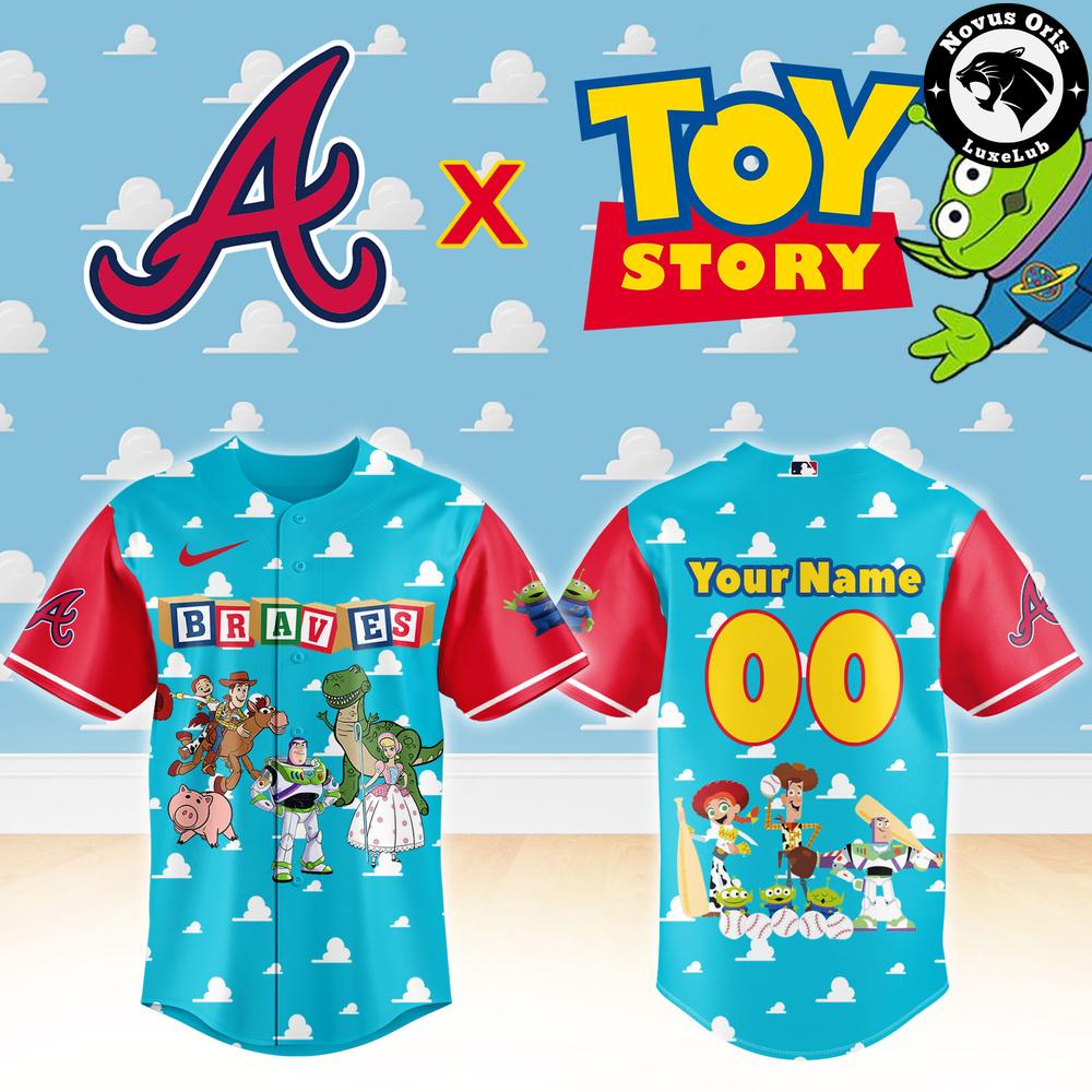 Atlanta Braves x Toy Story Night Woody Buzz Lightyear Custom Baseball Jersey