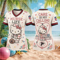 Atlanta Falcons Hello Kitty Nurse Life Stethoscope Baseball Shirt