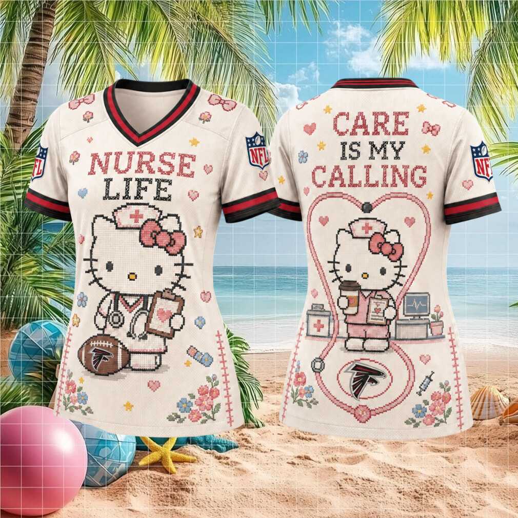 Atlanta Falcons Hello Kitty Nurse Life Stethoscope Baseball Shirt