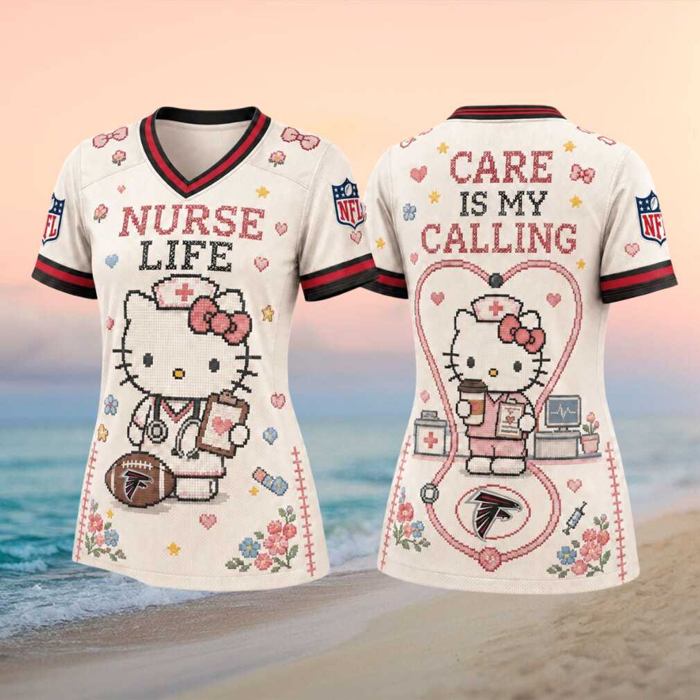 Atlanta Falcons Hello Kitty Nurse Life Stethoscope Baseball Shirt