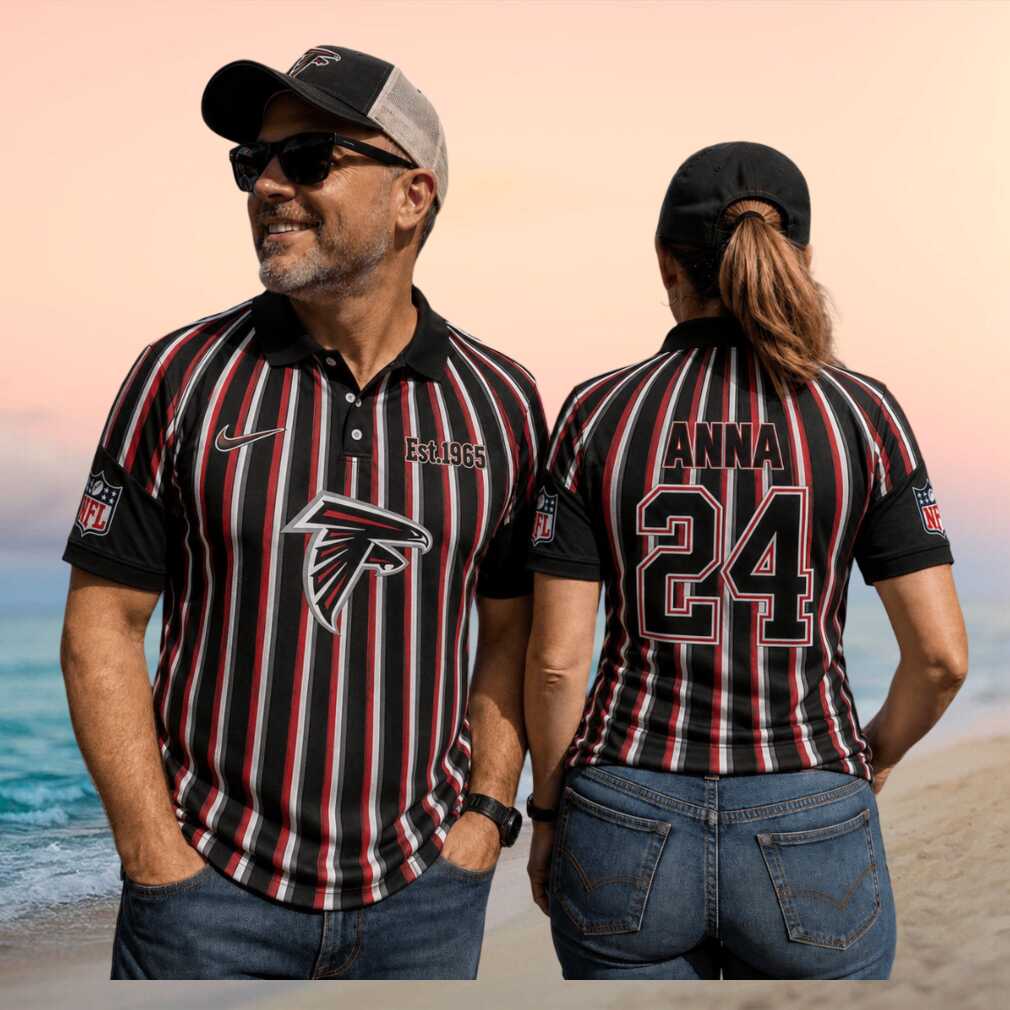 Atlanta Football Falcons Custom Name Number Vintage Striped Referee Game Day Fan Men Women Shirt - Limotees LLC
