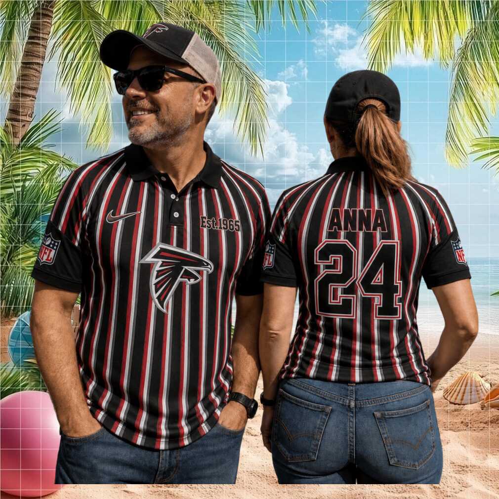 Atlanta Football Falcons Custom Name Number Vintage Striped Referee Game Day Fan Men Women Shirt - Limotees LLC
