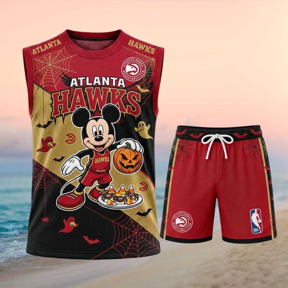 Atlanta Hawks Mickey Mouse Halloween Pumpkin Basketball Shirt
