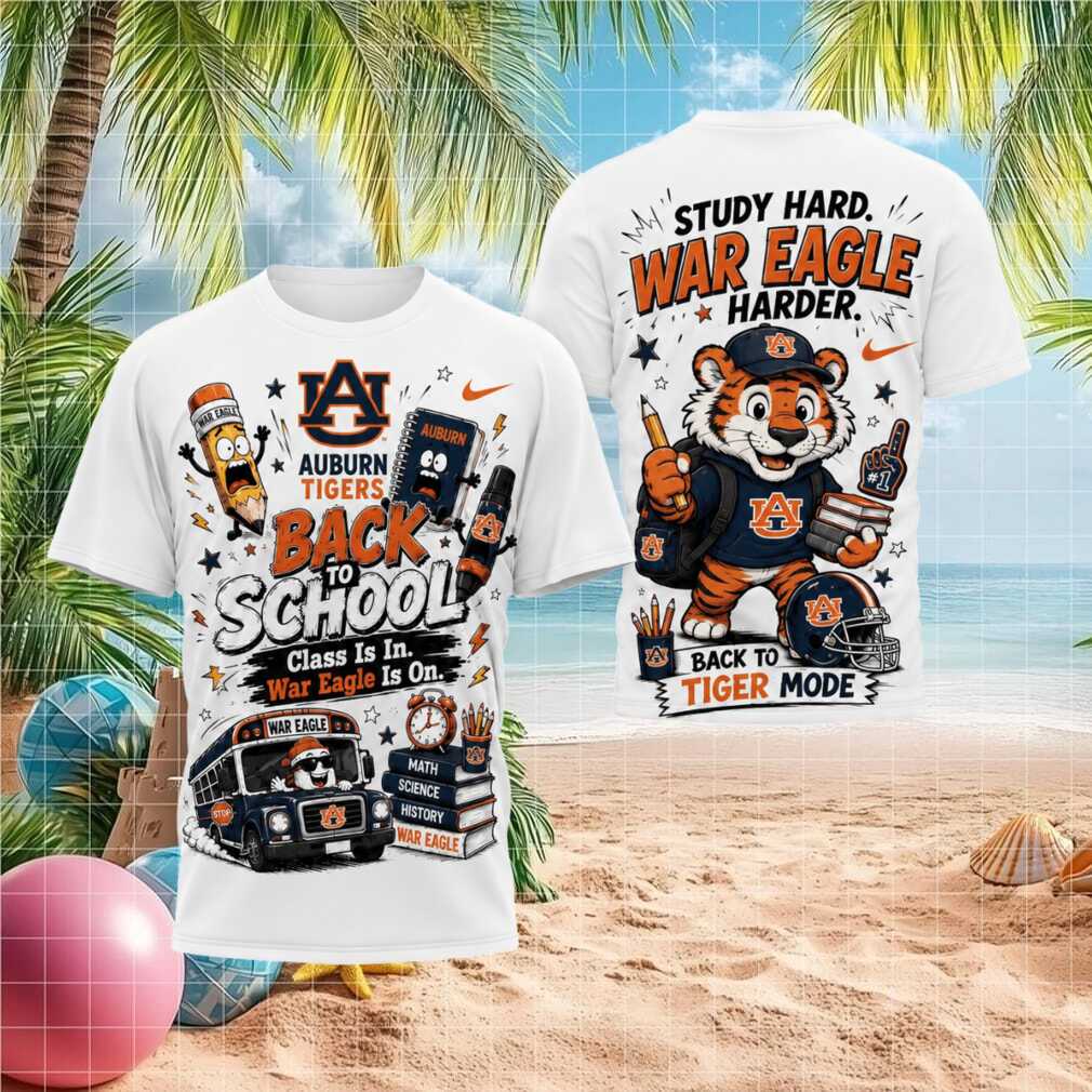 Auburn Tigers Tiger Back To School Study Hard Shirt
