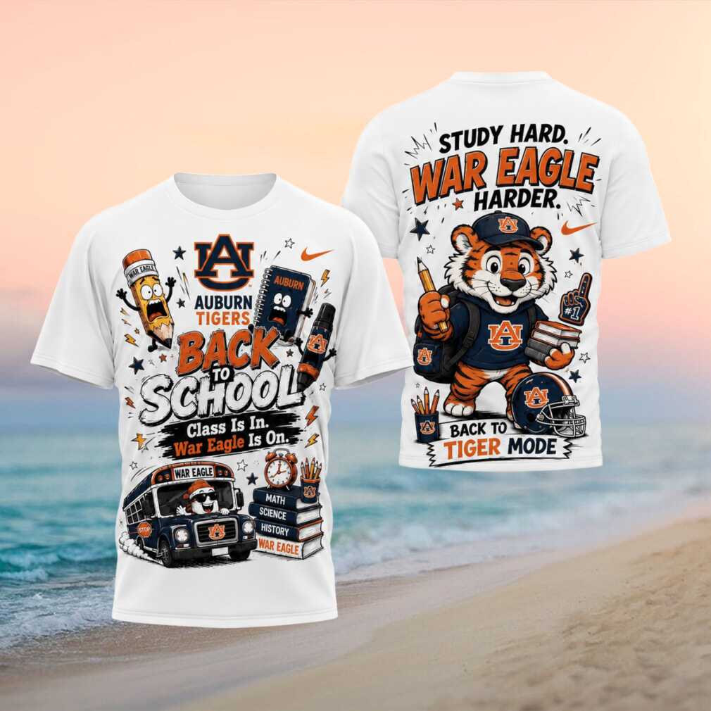 Auburn Tigers Tiger Back To School Study Hard Shirt