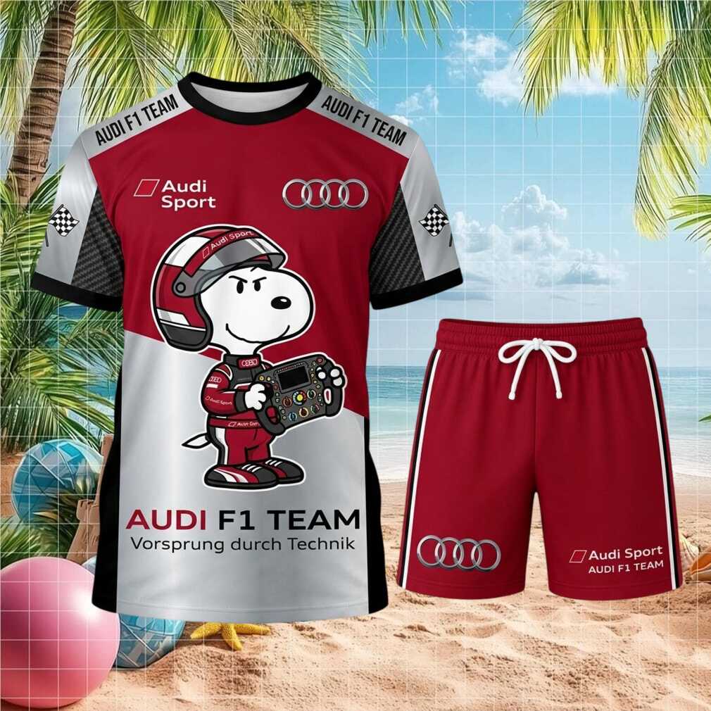 Audi F1 Team Snoopy Racing Driver Graphic Shorts Shirt