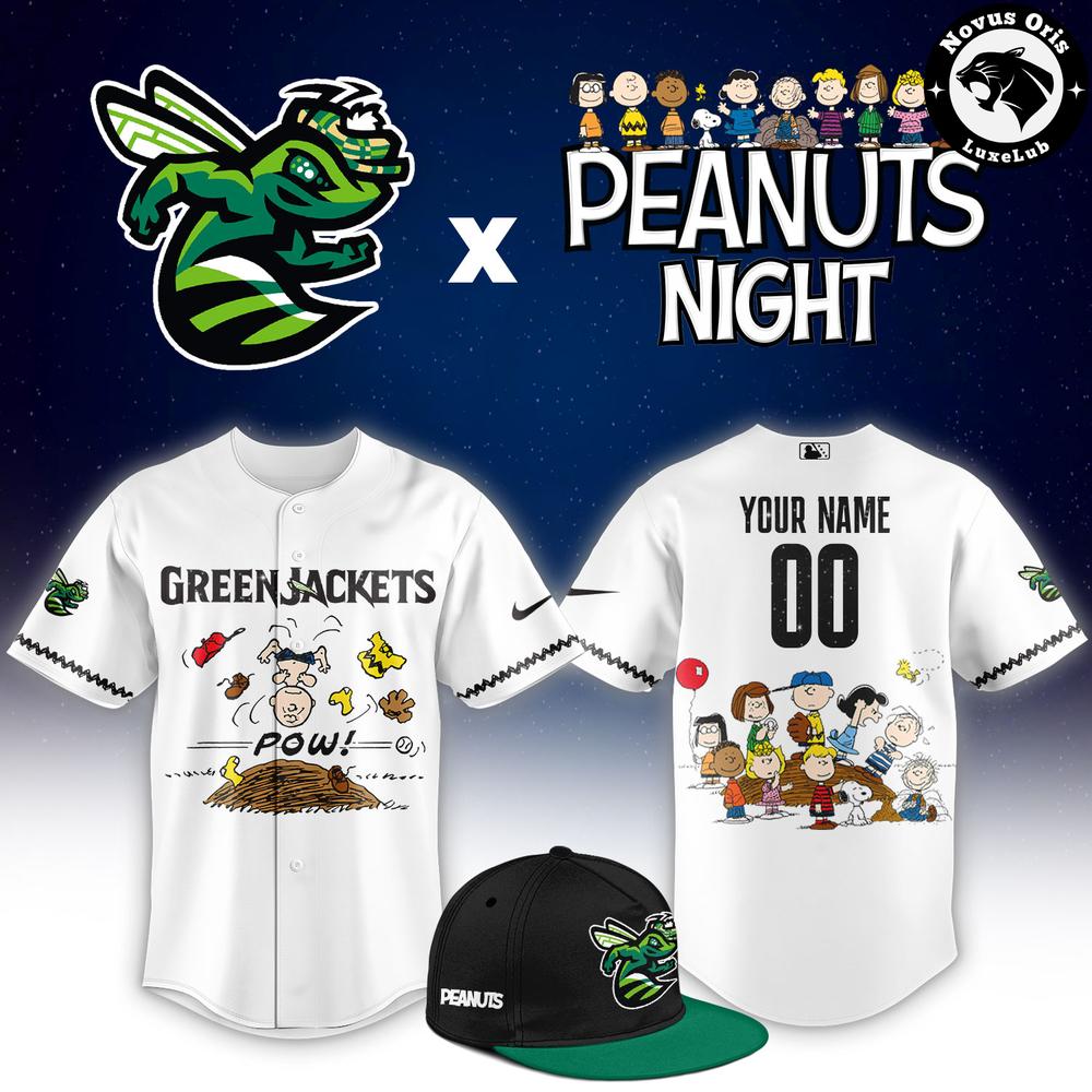 Augusta GreenJackets x Peanuts Night 2026 Custom Baseball Jersey