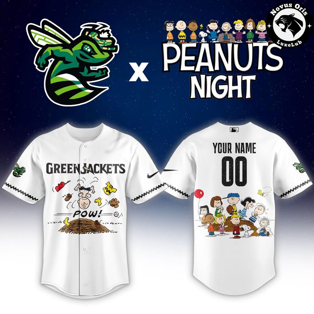 Augusta GreenJackets x Peanuts Night 2026 Custom Baseball Jersey