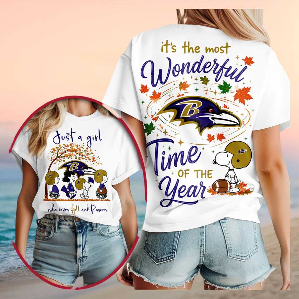 Baltimore Football Snoopy Fall Leaves Wonderful Shirt