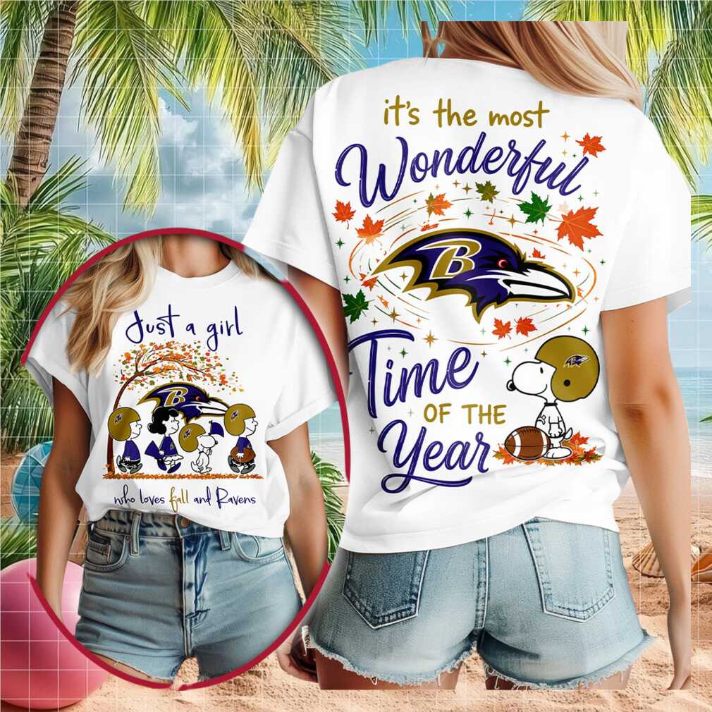 Baltimore Football Snoopy Fall Leaves Wonderful Shirt