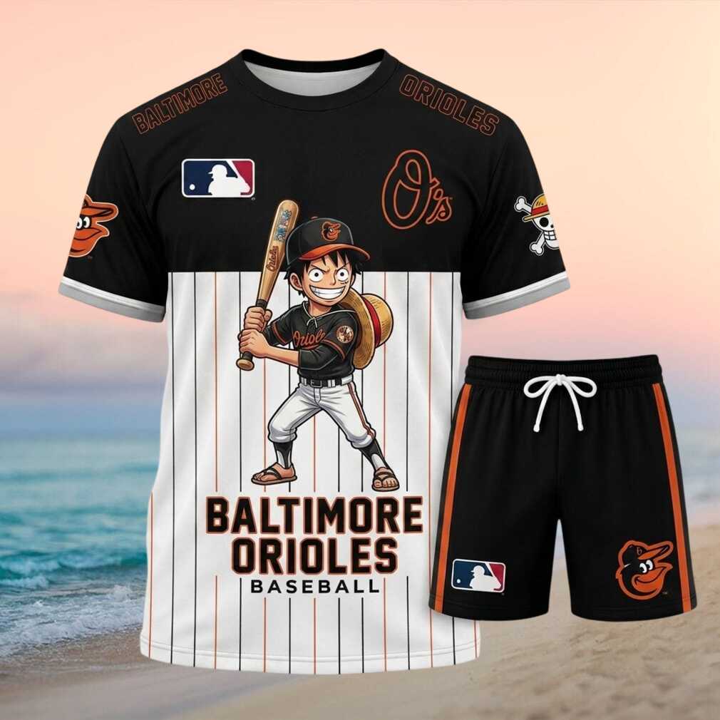 Baltimore Orioles Luffy Anime Baseball Shorts Shirt