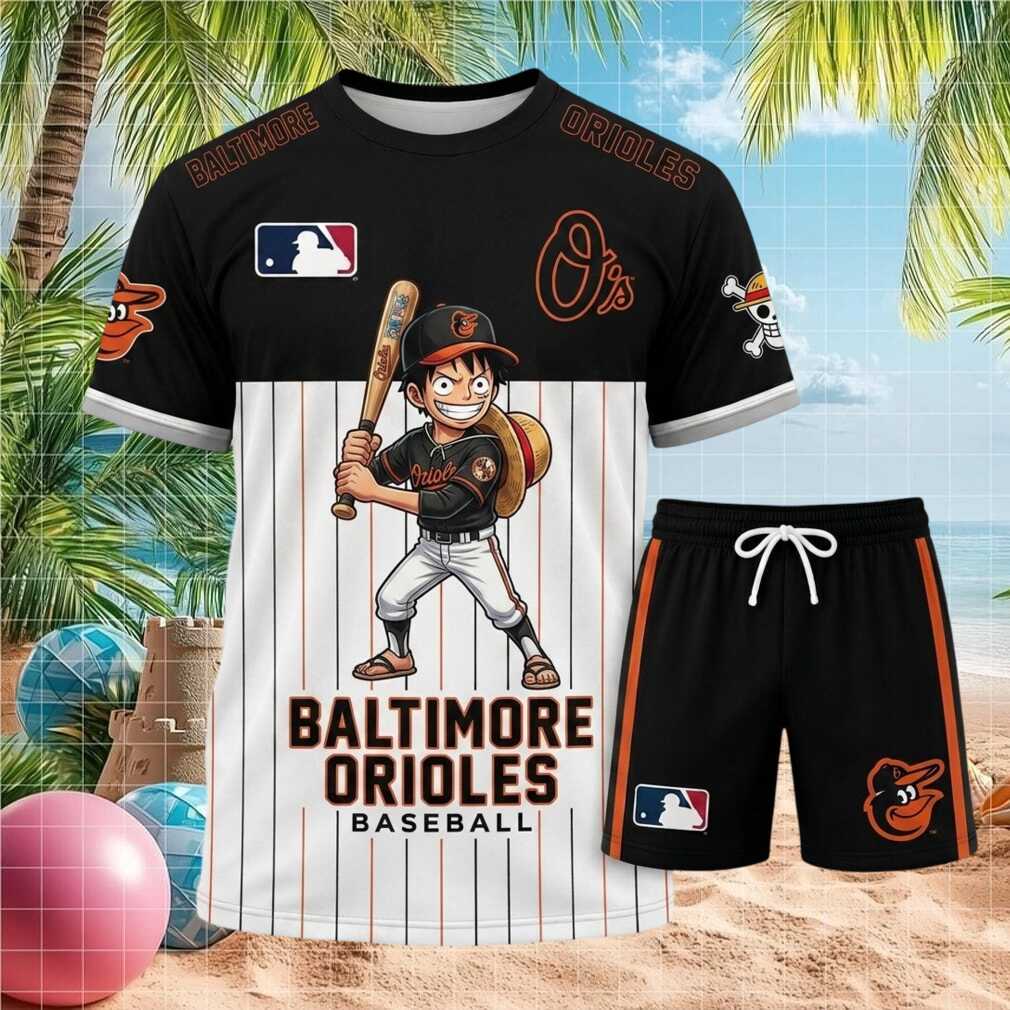 Baltimore Orioles Luffy Anime Baseball Shorts Shirt