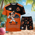 Baltimore Orioles Mickey Mouse Vampire Halloween Baseball Shirt