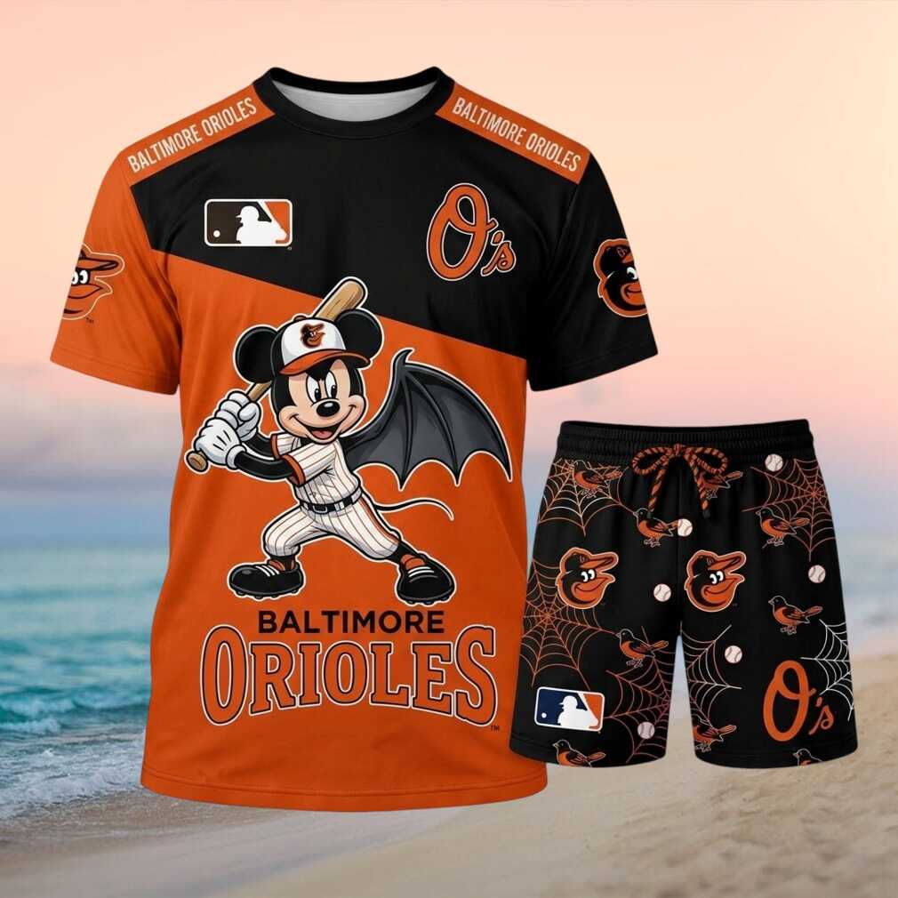 Baltimore Orioles Mickey Mouse Vampire Halloween Baseball Shirt