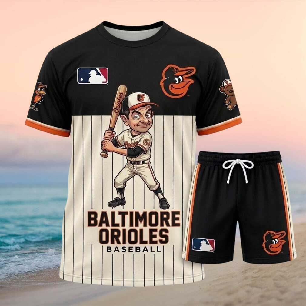 Baltimore Orioles Mr Bean Mascot Baseball Shorts Shirt