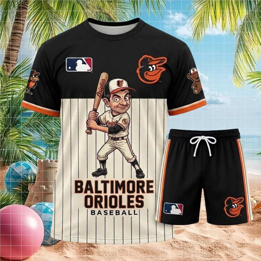 Baltimore Orioles Mr Bean Mascot Baseball Shorts Shirt