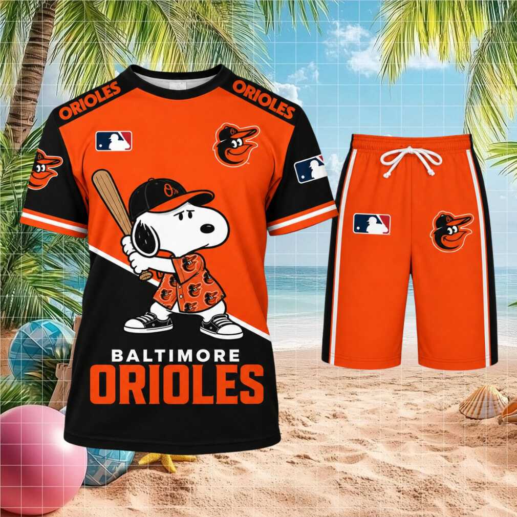 Baltimore Orioles Snoopy Cartoon Baseball Shirt