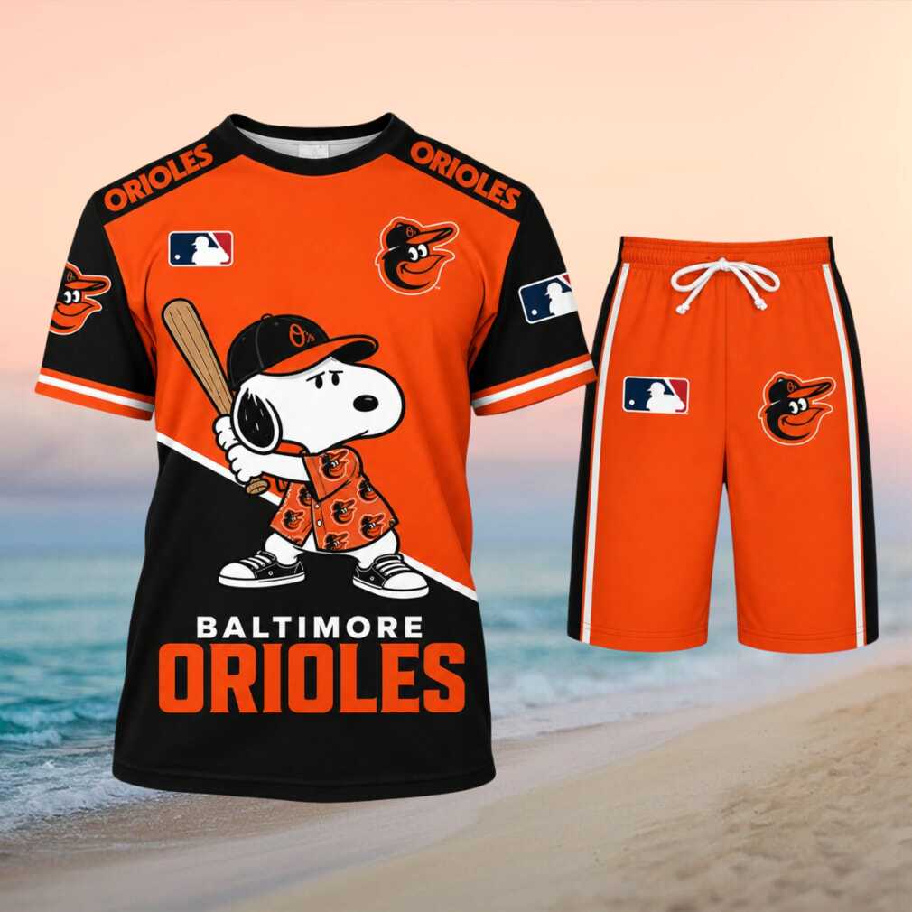 Baltimore Orioles Snoopy Cartoon Baseball Shirt