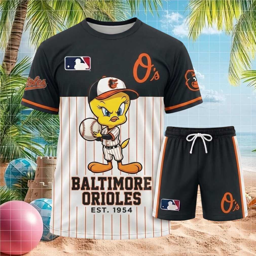 Baltimore Orioles Tweety Bird Character Baseball Shirt
