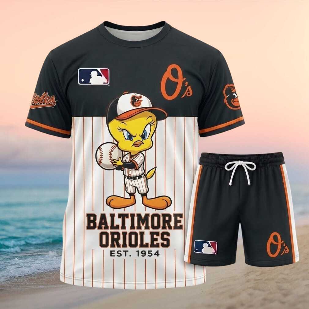 Baltimore Orioles Tweety Bird Character Baseball Shirt