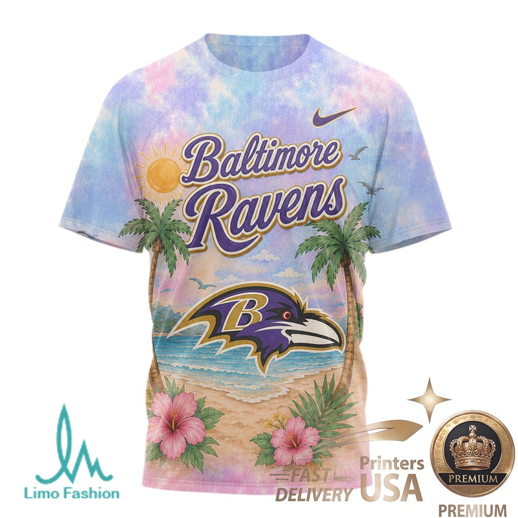 Baltimore Ravens Beach Tropical Parrot Summer Men's T Shirt - Limotees LLC