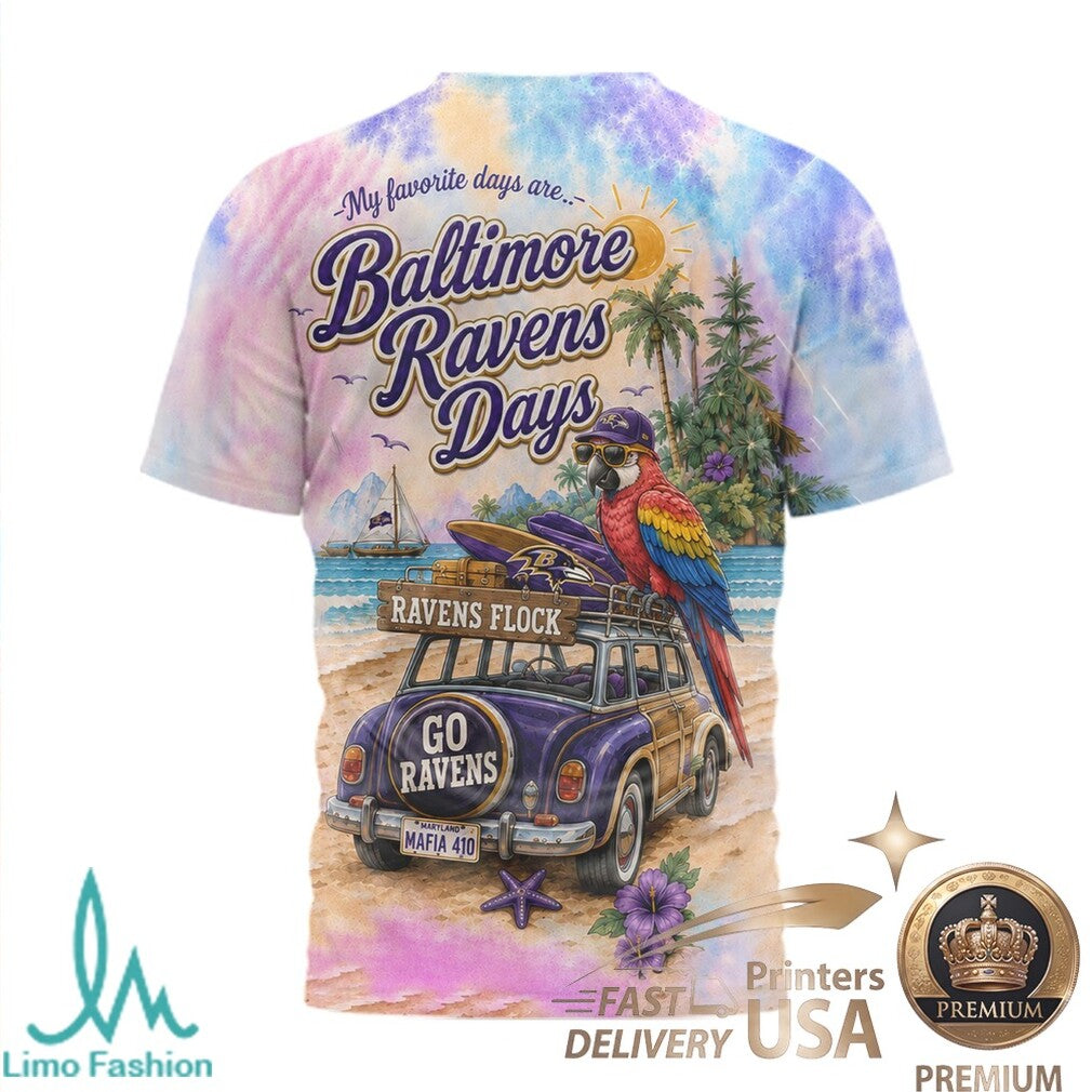 Baltimore Ravens Beach Tropical Parrot Summer Men's T Shirt - Limotees LLC