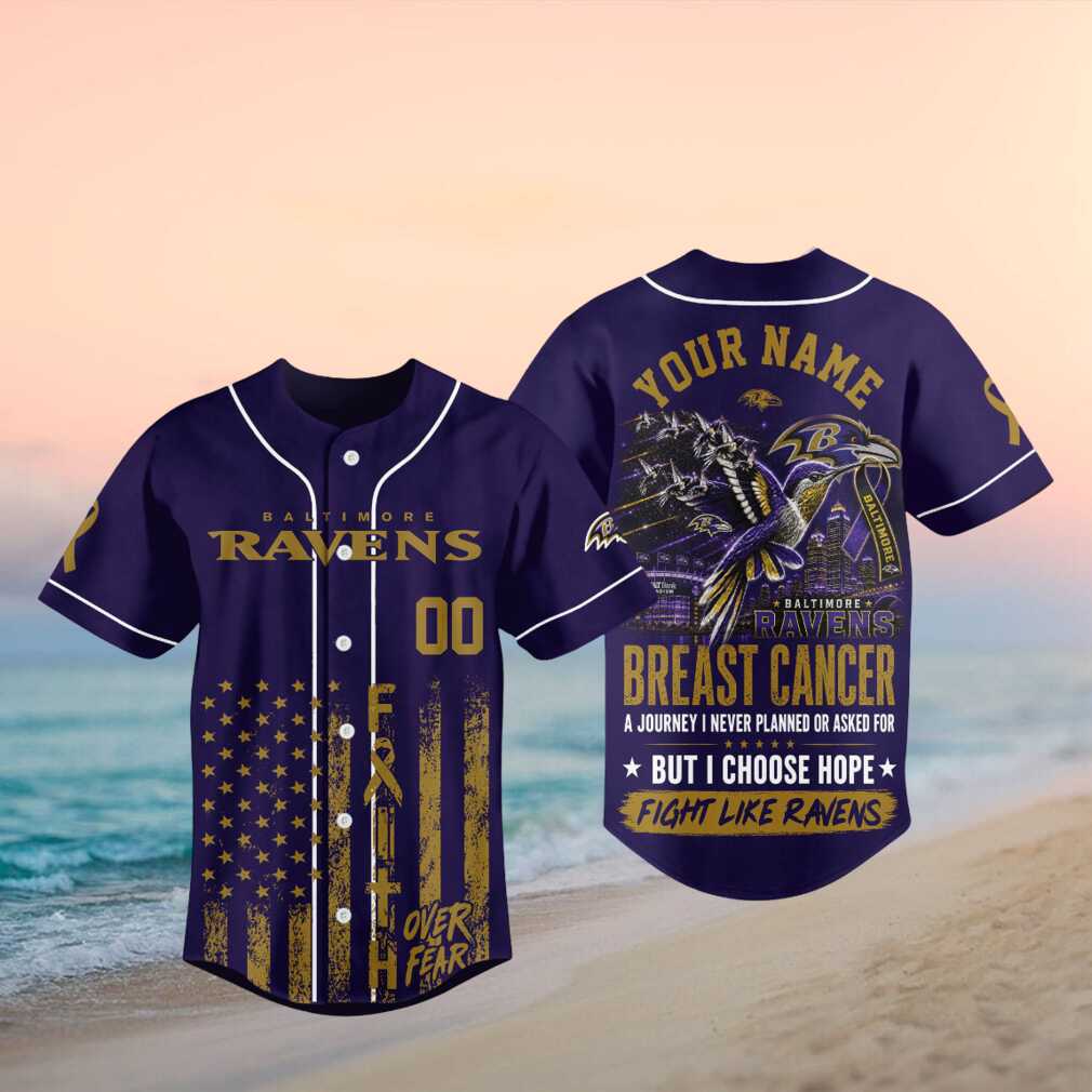 Baltimore Ravens Breast Cancer Awareness Faith Baseball Shirt