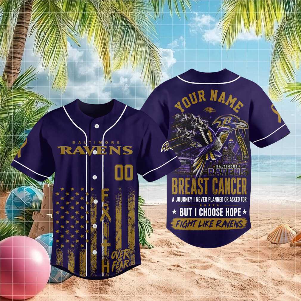 Baltimore Ravens Breast Cancer Awareness Faith Baseball Shirt