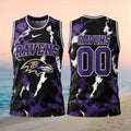 Baltimore Ravens Custom Name Basketball Shirt Lightning Print