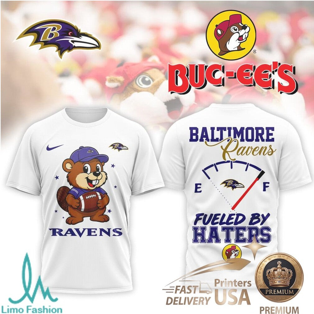 Baltimore Ravens Football Beaver Mascot Fueled By Haters T Shirt - Limotees LLC
