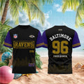 Baltimore Ravens Football Established 1996 Forged In Raven Retro Skyline Fans Gift Shirt - Limotees LLC