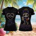 Baltimore Ravens Football Kitty Mascot Heart Locked In Shirt