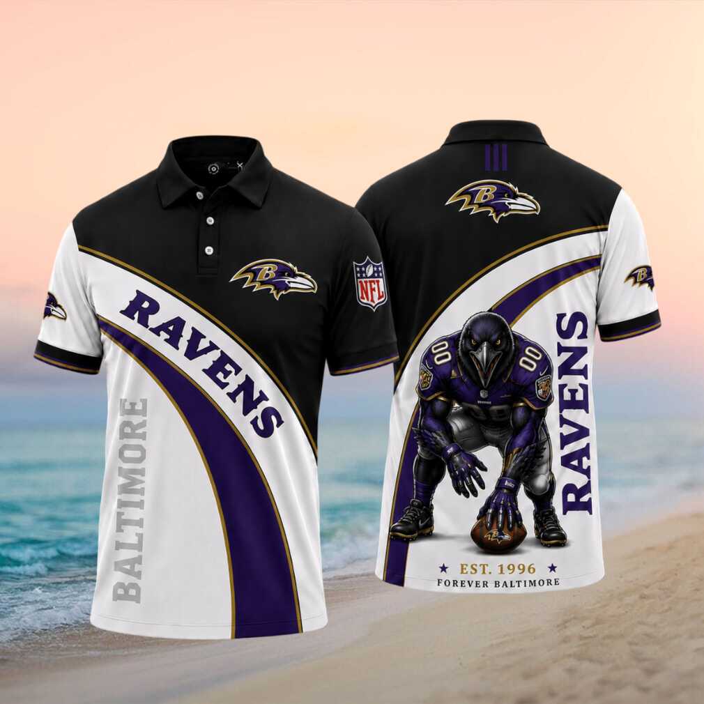 Baltimore Ravens Football Mascot Player Sports Golf Shirt