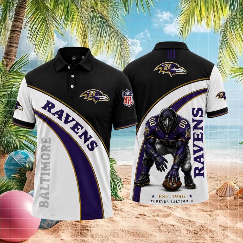Baltimore Ravens Football Mascot Player Sports Golf Shirt