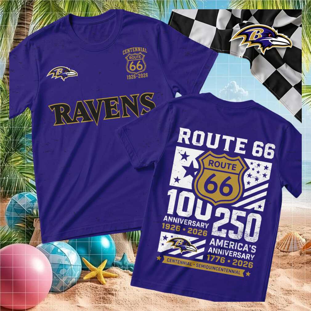 Baltimore Ravens Football Route 66 Centennial Anniversary Shirt