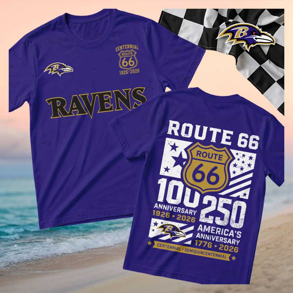 Baltimore Ravens Football Route 66 Centennial Anniversary Shirt