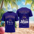Baltimore Ravens Jesus In My Heart Faith Shirt - Limotees LLC