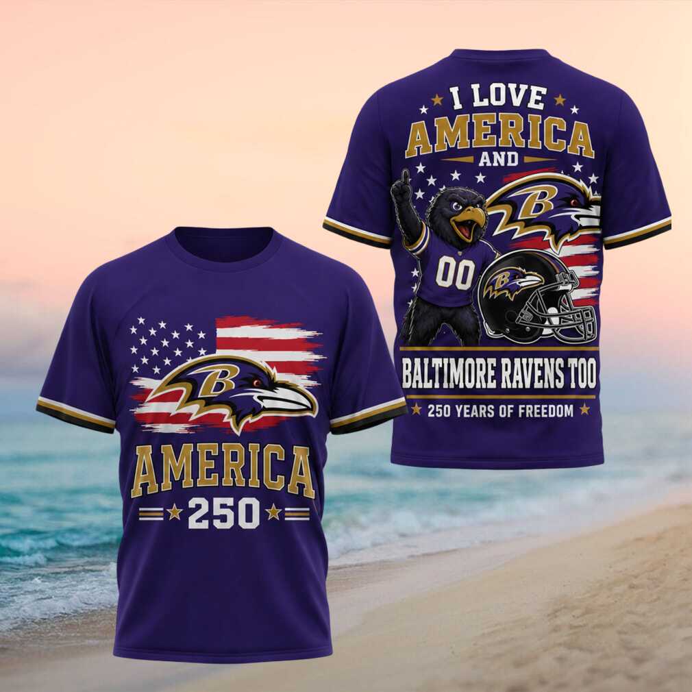 Baltimore Ravens NFL Football Fan 250 Years of America Independence Patriotic Shirt - Limotees LLC