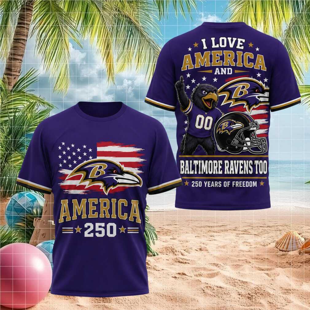 Baltimore Ravens NFL Football Fan 250 Years of America Independence Patriotic Shirt - Limotees LLC
