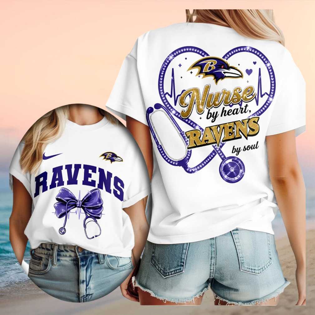Baltimore Ravens Nurse By Heart Soul Stethoscope Graphic Shirt