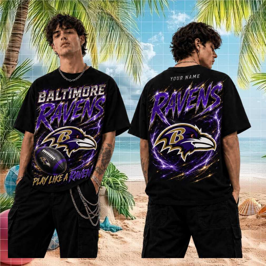 Baltimore Ravens Play Like A Raven Football Vintage Retro Lightning Men Women Fans Shirt - Limotees LLC